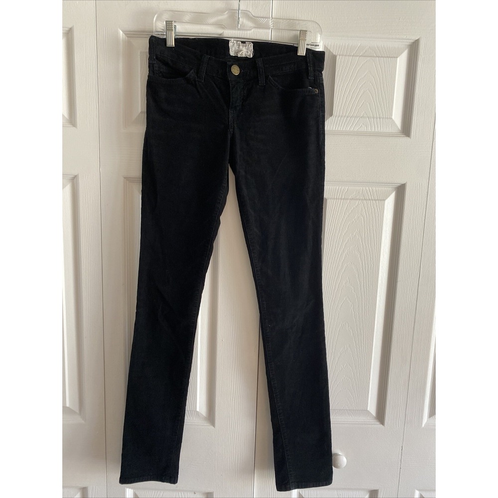 Current Elliott The Stiletto Corduroy Pants Womens Size 26 Black Skinny Low Rise